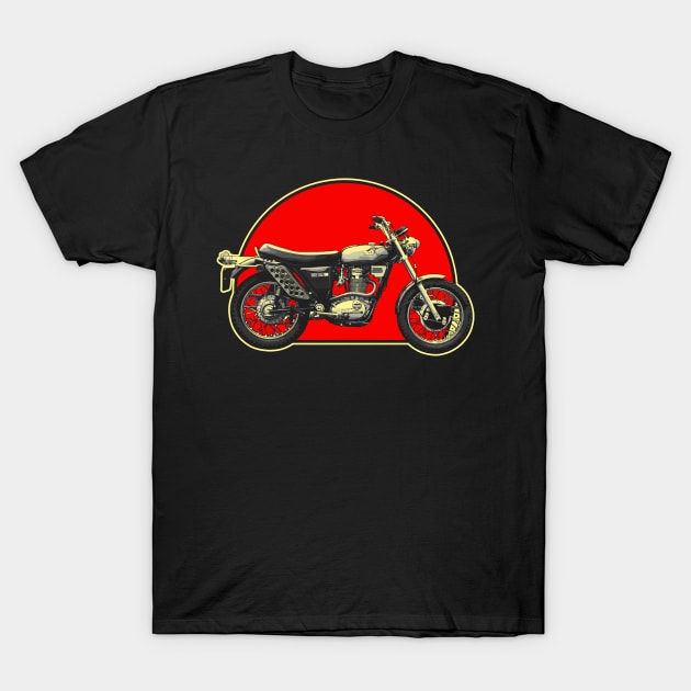 BSA B50 1971 Retro Red Circle Motorcycle T-Shirt by Skye Bahringer